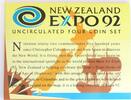 New Zealand Dollars 1992 Expo 92, ensemble de quatre pièces Explorers. SPL