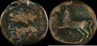 Kingdom of Numidia Bronze Unit Massinissa or Micipsa. -