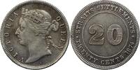 Straits Settlements 20 Cents 1874 H Queen Victoria, scarce low mintage c... 175,00 EUR  + 17,00 EUR frais d'envoi