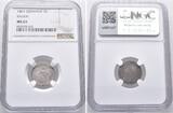 Baden Durlach 3 Kreuzer 1867. Friedrich I. 1852-1907. NGC MS 65