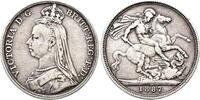 Großbritannien Double Florin 1887. Victoria 1837-1901. Winz. Randfehler, TTB