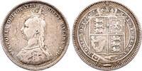 Großbritannien Shilling 1887. Victoria 1837-1901. Kl. Randfehler, TTB-