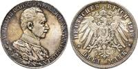 Preussen Wilhelm II. 1888-1918. Regierungsjubiläum. 3 Mark 1913. Hübsche Patina, winz. Randfehler, vorzüglich-Stempelglanz
