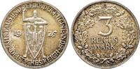 Weimarer Republik 3 Reichsmark 1925 A. Rheinlande. Vorzüglich 40,00 EUR  + 9,00 EUR frais d'envoi