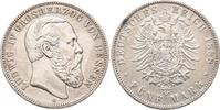 Hessen 5 Mark 1888. Ludwig IV. 1877-1892. Sehr schön + 1500,00 EUR envoi gratuit
