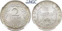 Weimarer Republik 2 Mark 1926 A. Fast Stempelglanz / NGC MS 64 135,00 EUR  + 15,00 EUR frais d'envoi
