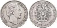 Bayern 5 Mark 1876 D. Ludwig II. 1864-1886. Kl. Randfehler, sehr sch&ouml;n 75,00 EUR  + 9,00 EUR frais d'envoi