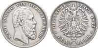 W&uuml;rttemberg 5 Mark 1875 F. Karl 1864-1891. Leicht gereinigt, kl. Randfeh... 75,00 EUR  + 9,00 EUR frais d'envoi
