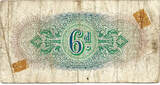 British Military Authority 6 Pence 1944-1945 used in Greece F (Tape)