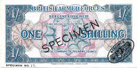British Armed Forces 1 Shilling 3rd Series - Specimen - Suez Crisis - RRRR -