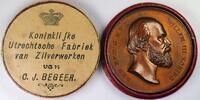 Netherlands Historical medal Roi Willem III - 70e anniversaire - Begeer - avec boîte originale -