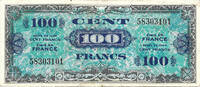 France 100 Francs AMC- 1st Issue - Supplemental French Franc Currency - "Émis en France" on front -
