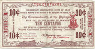 Philippines 10 Centavos Negros Occidental - Emergency / guerrilla currency - WWII -