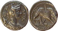 Roman Republican Denarius Hosidius C.f. Geta, 68 BC. Denarius. XF+ *Sharp details* -