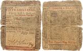 Vereinigte Staaten von Amerika / USA 50 Shilling 25.4.1759 stark gebraucht 270,00 EUR  + 11,00 EUR frais d'envoi