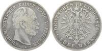 Preussen 5 Mark 1876 A Wilhelm I. 1861-1888. sehr schön 50,00 EUR  + 5,00 EUR frais d'envoi