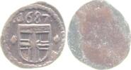 Konstanz-Stadt Einseitiger Cu-Pfennig 1687 vorz&uuml;glich 65,00 EUR  + 8,00 EUR frais d'envoi