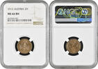 2 heller Austria 2 heller 1913, NGC MS66 BN, Emperor Franz Joseph I (1848 - 1916) Top Pop -