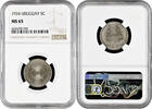 5 centesimos Uruguay 5 centesimos 1924, NGC MS65, Peso (1862 - 1974) -