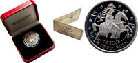 14 ecus Gibraltar 14 ecus (10 pounds) 1992, PROOF, Knight on horseback jumping right -