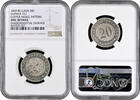 20 centimes Belgium 20 centimes 1860, NGC UNC Det. PATTERN, King Leopold I (1832 - 1865) -
