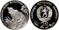 25 leva Bulgaria 25 leva 1989, PROOF, Endangered Animals - Brown bear -