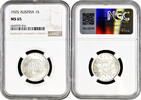 1 schilling Austria 1 schilling 1925, NGC MS65, First Republic (Shilling) (1925 - 1938) -
