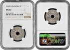 1 piastre Lebanon 1 piastre 1925, NGC MS63, French protectorate (1924 - 1941) -