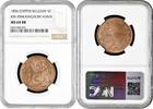 5 centimes Belgium 5 centimes 1856, NGC MS64 RB, 25th Anniversary of Kingdom Pop 4/1 -