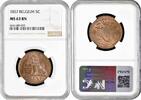 5 centimes Belgium 5 centimes 1857, NGC MS63 BN, King Leopold I (1832 - 1865) Pop 6/1 -