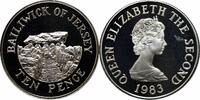 10 pence Jersey 10 pence 1983, PROOF, The Dolmen at Faldouet silver coin -