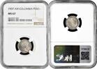 1 peso Colombia 1 peso 1907 AM, NGC MS67, República de Colombia (1886 - 1914) Pop 1/2 -