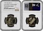2 leva Bulgaria 2 leva 1987, NGC PF69 UC, Eurhythmic OBV/REV DISPLACEMENT Top Pop 2/0 -