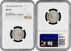 10 centimes Belgium 10 centimes 1862, NGC MS65, King Leopold I (1832 - 1865) -