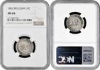 10 centimes Belgium 10 centimes 1862, NGC MS64, King Leopold I (1832 - 1865) -