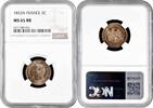 2 centimes France 2 centimes 1853 A, NGC MS65 RB, Emperor Napoleon III (1852 - 1870) -