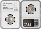 20 centimes Belgium 20 centimes 1861, NGC AU58, King Leopold I (1832 - 1865) -
