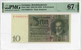 10 Reichsmark Germany 10 Reichsmark 1929 (ND 1945), PMG 67 EPQ, Reichsbanknote Pick# 180b -