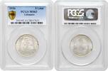 5 litai Lithuania 5 litai 1936, PCGS MS63, Dr. Jonas Basanavicius (1851 - 1927) -