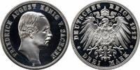 3 mark Saxony 3 mark 1912 E, PROOF ULTRA CAMEO, Friedrich August III (1904 - 1918) -