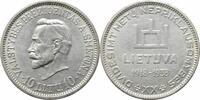 10 litu Lithuania 10 litu 1938, UNC, 20th Anniversary - Republic silver coin -