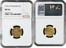 5 centai Lithuania 5 centai 1925, NGC MS66, First Republic (1925 - 1938) -