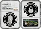 100 francs Rwanda 100 francs 1990, NGC PF68 UC, Nelson Mandela silver coin -