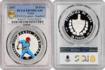 NORTH & CENRAL AMERICA 10 pesos Caribbean State 10 pesos 1997, PCGS PR70 DCAM, Olympic Games, Sydney 2000 - Baseball Top Pop 1/0 -