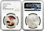 AFRICA 5000 kwacha Zambia 5000 kwacha 2002, NGC MS67, African Wildlife - Elephants colorised -