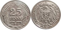 25 pfennig Germany 25 pfennig 1910 E, XF, German Empire (1871 - 1922) -