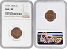 2 lepta Crete 2 lepta 1900, NGC MS63 RB, Cretan State (1898 - 1908) -