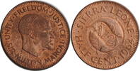 1/2 cent Sierra Leone 1/2 cent 1964, UNC, Prime Minister Sir Milton Margai (1961 - 1964) -