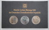 5 mark Germany - GDR 5 mark set 1983, UNC, The 1983 GDR honors to Martin Luther -