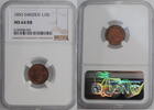 1/6 skilling Sweden 1/6 skilling banco 1855, NGC MS64 RB, King Oscar I (1844 - 1859) -